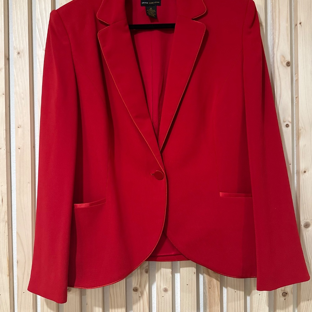 Grace Dane Lewis Red Suit Size 16 - Picture 5 of 9